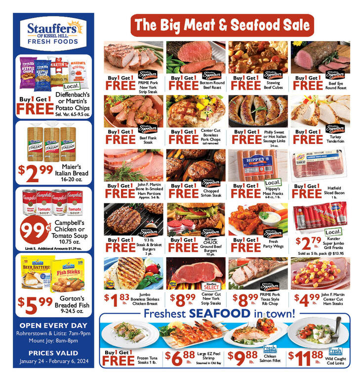 Print Weekly Specials Stauffers of Kissel Hill Jan 24 Feb 6